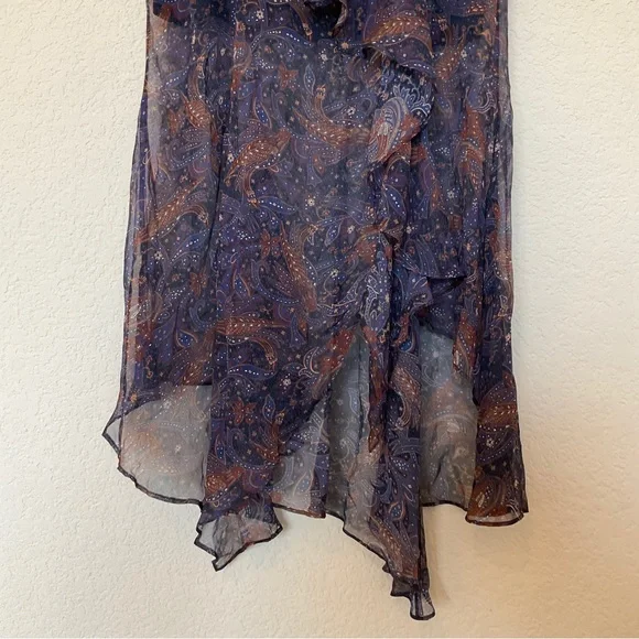 Veronica Beard NWT Trixie Silk Handkerchief Chiffon Ruffle Asymmetric Midi 4 - Picture 14 of 16